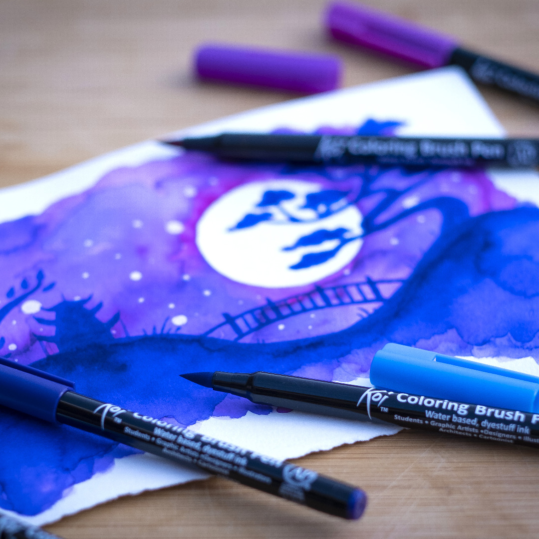 Koi Coloring Brush Pen 6-set Galaxy in the group Pens / Writing / Fineliners at Pen Store (125587)