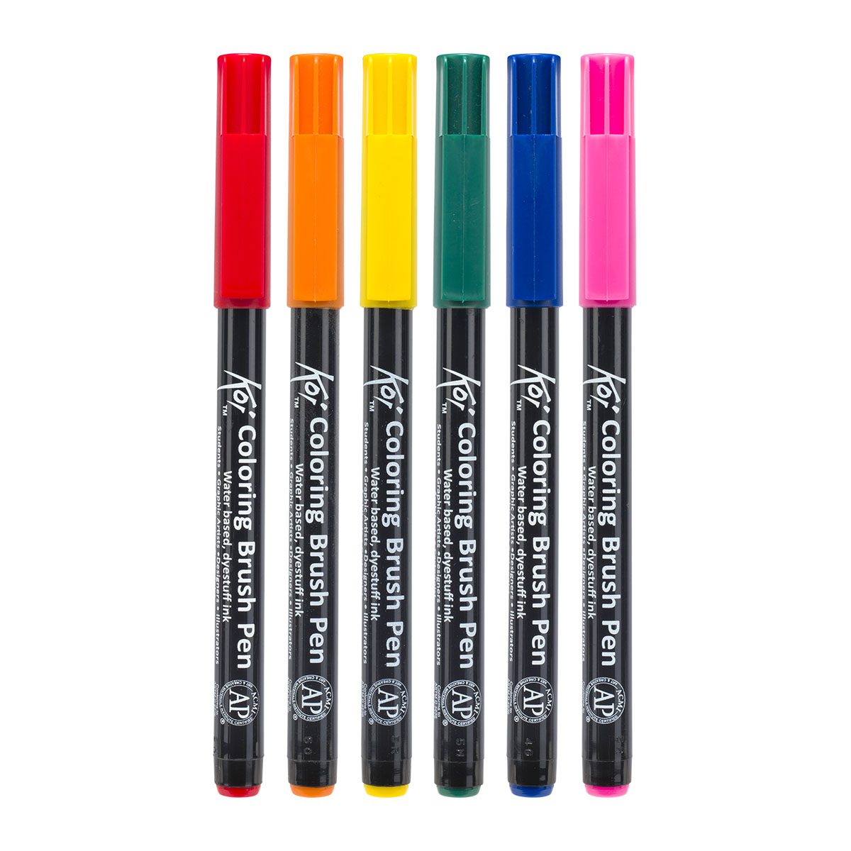 Koi Coloring Brush Pen 6-set Bright in the group Pens / Writing / Fineliners at Pen Store (125588)