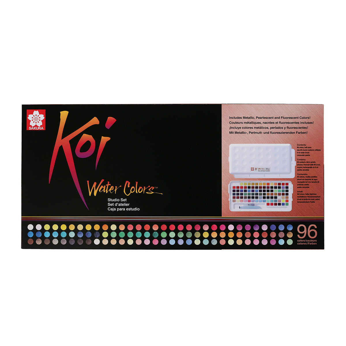 Koi Water Colors Studio Set 96 + Koi Water Brush in the group Art Supplies / Colors / Watercolor Paint at Pen Store (125616)