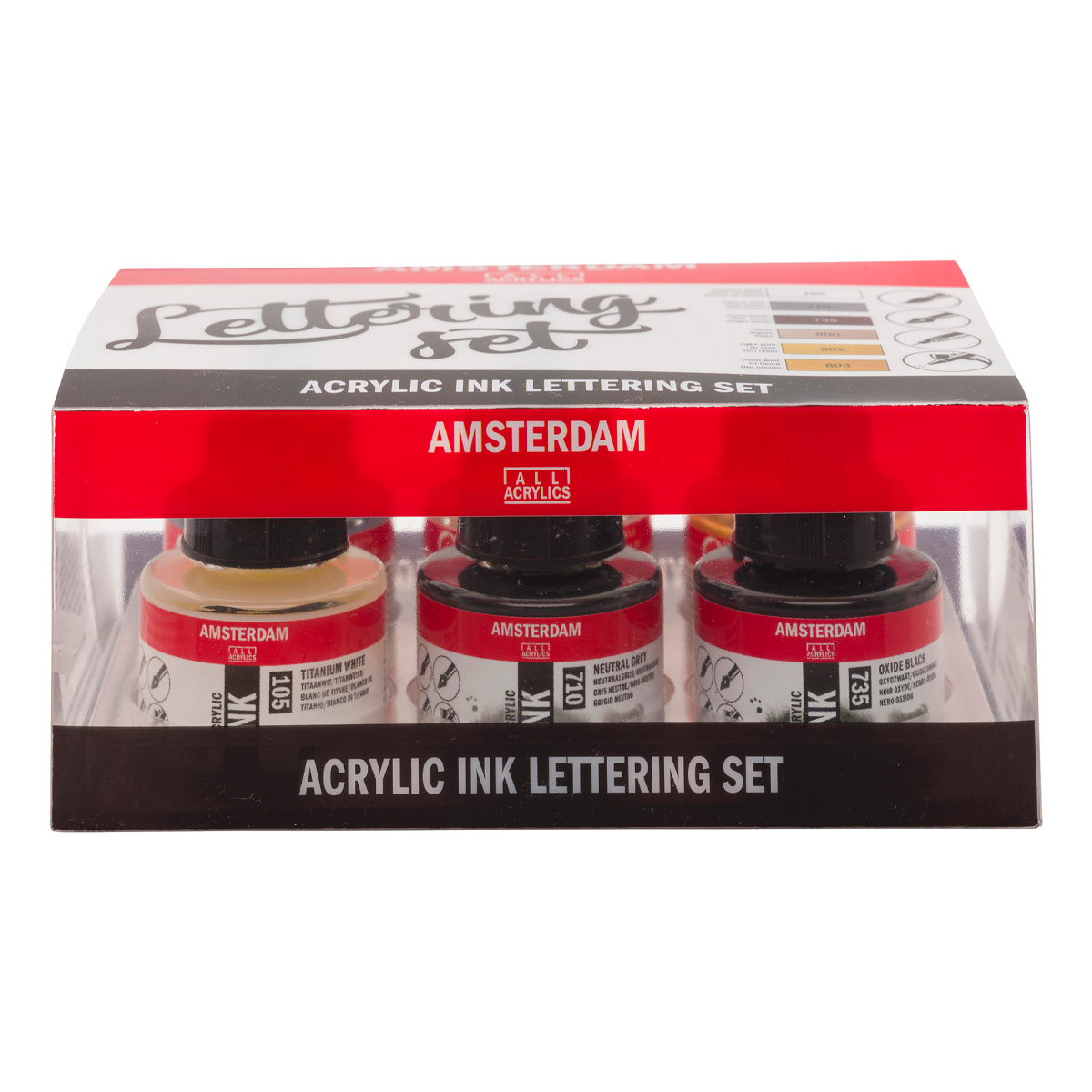Acrylic Ink Lettering Set 6 x 30 ml in the group Art Supplies / Colors / Acrylic Paint at Pen Store (125674)