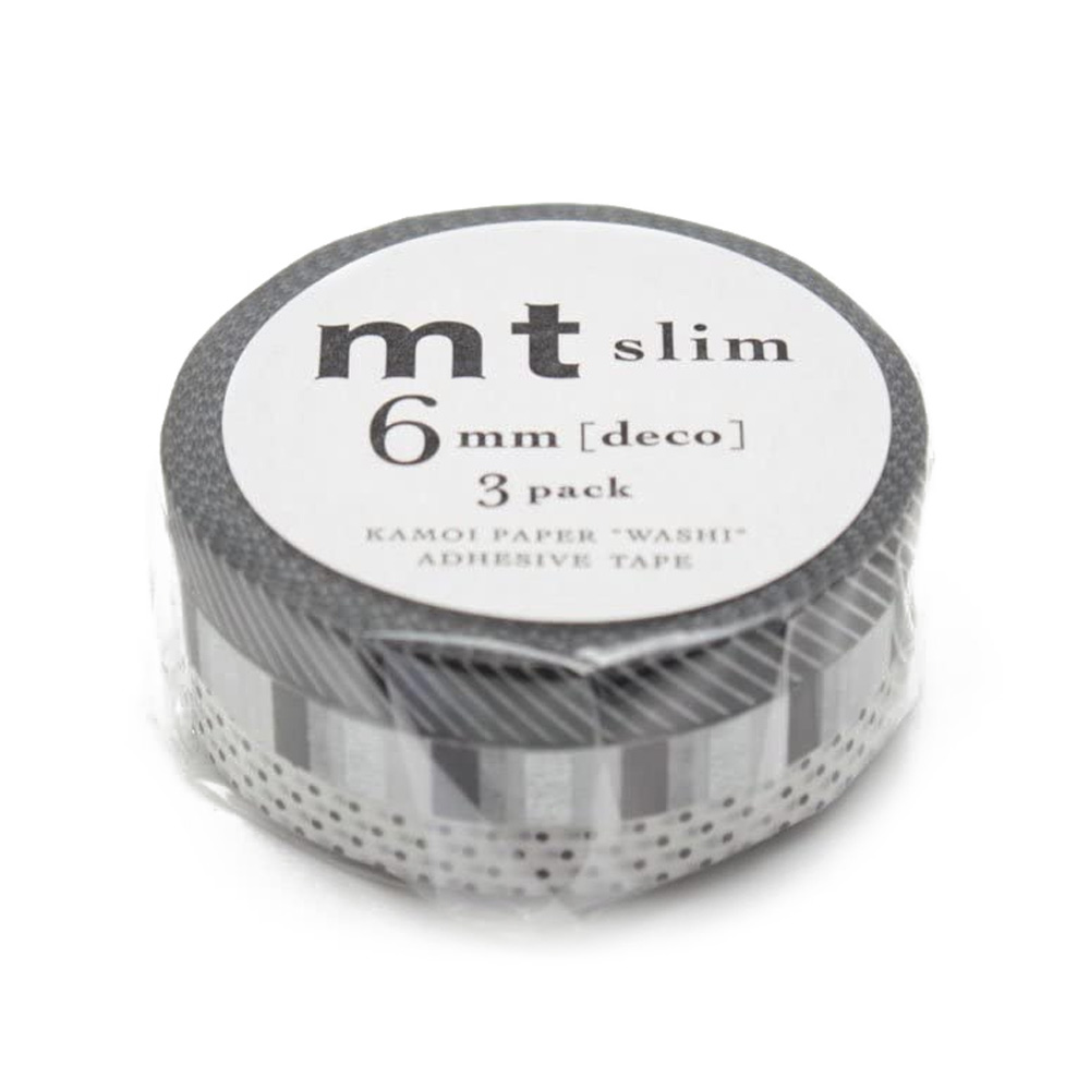 MT Slim Washi Tape Deco 6mm Japanese Set of 3