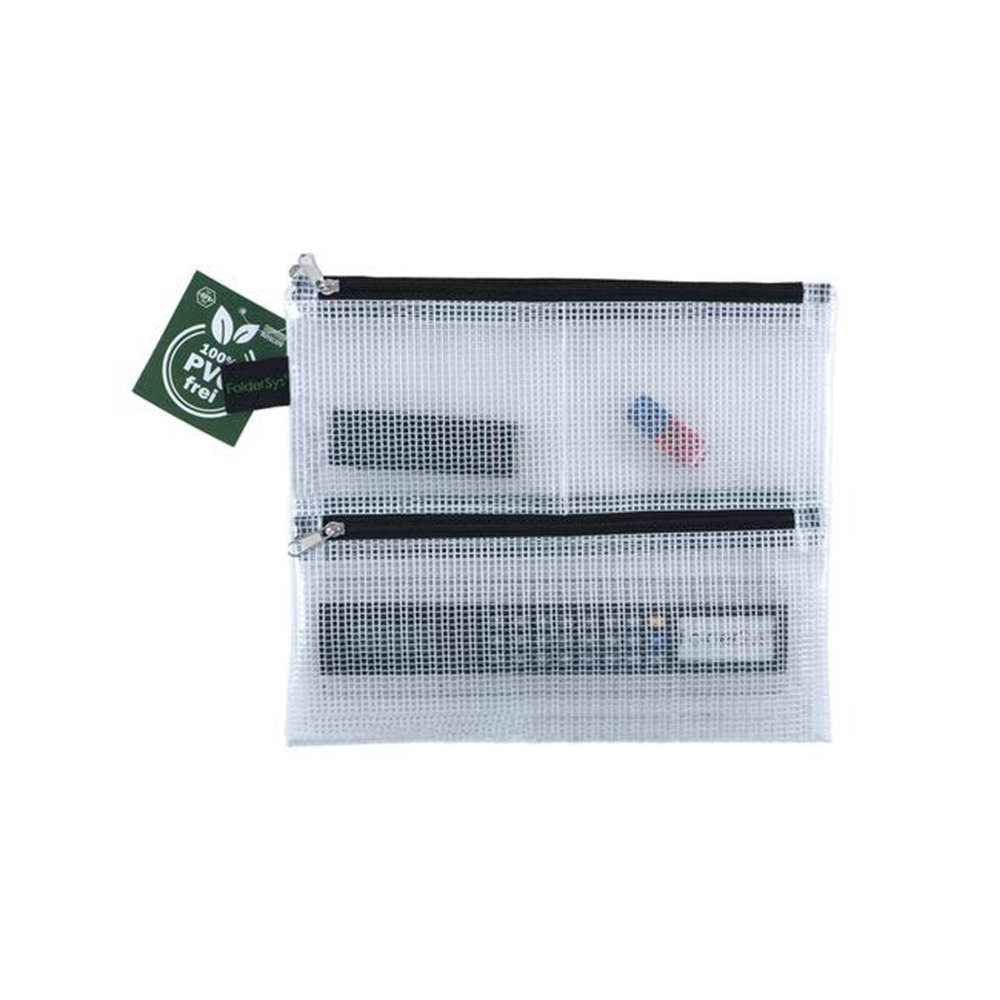 Double-Zip Pouch Mesh A5 in the group Pens / Pen Accessories / Pencil Cases at Pen Store (126510)