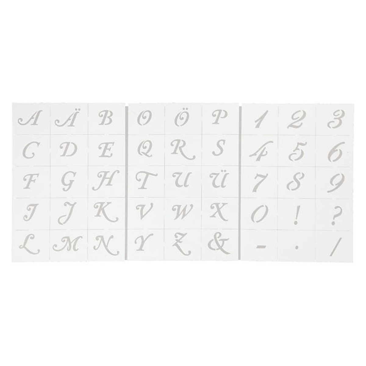 Shape Template Letters & numbers 3-pack in the group Hobby & Creativity / Hobby Accessories / Stencils at Pen Store (126572)