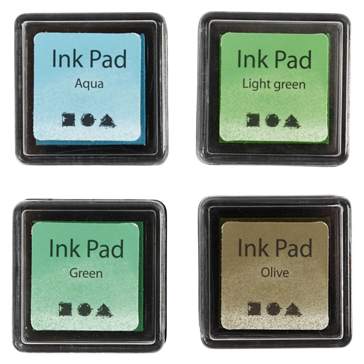 Ink Pad 4-pack Green & light green in the group Hobby & Creativity / Hobby Accessories / Stamping at Pen Store (126576)