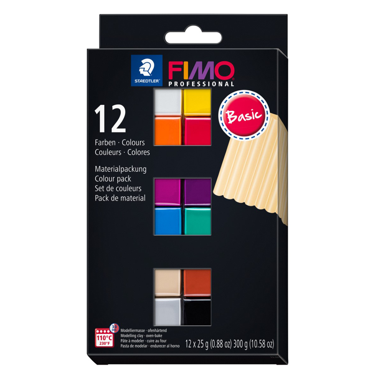 FIMO Professional Modelling Clay Basic colours 12-pack