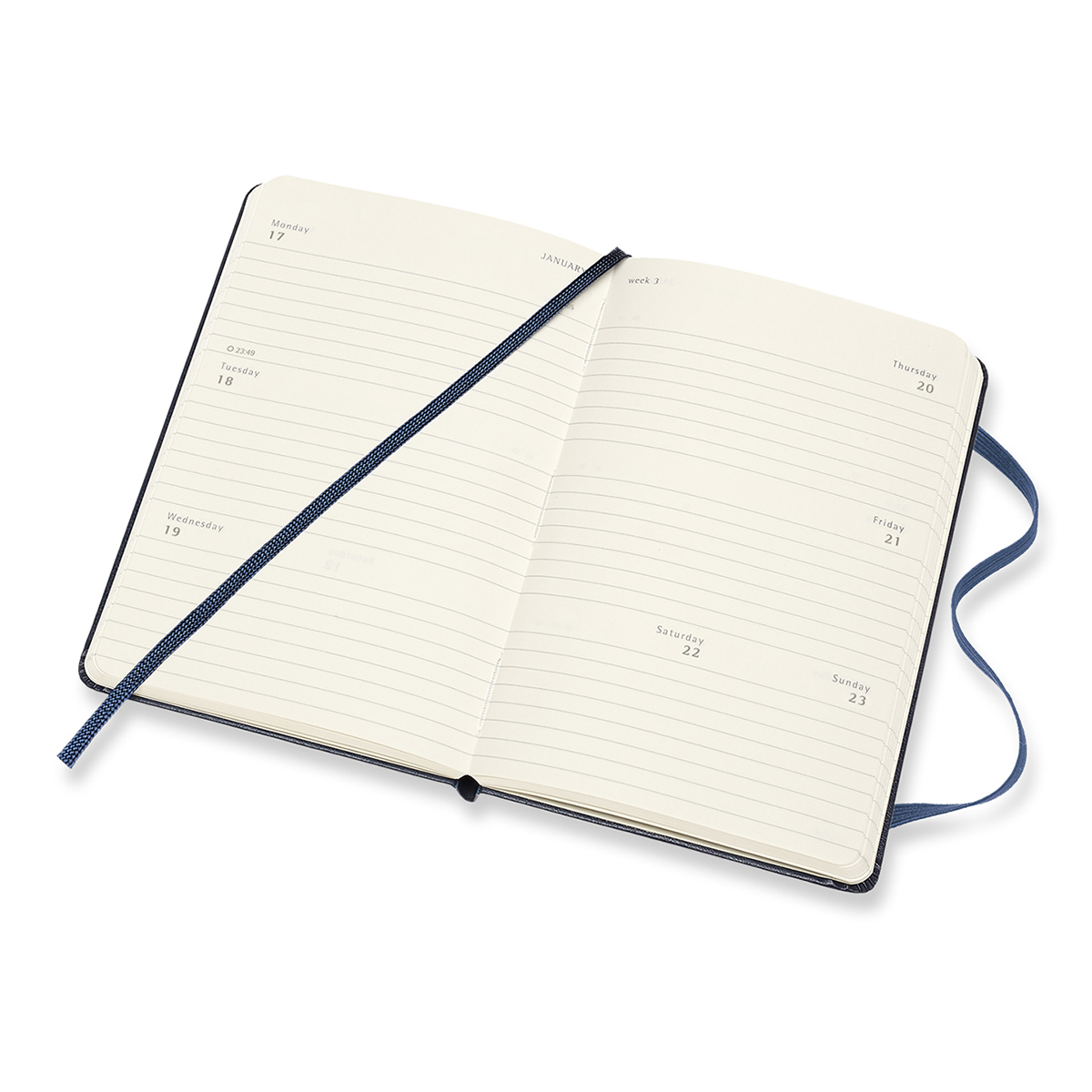 Planner 2022 Weekly Hard Cover Horizontal Pocket Blue in the group Paper & Pads / Planners / 12-Month Planners at Pen Store (126694)