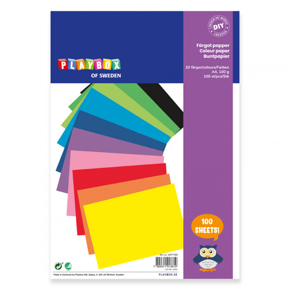 Colored paper A4 100 pcs in the group Paper & Pads / Artist Pads & Paper / Colored Papers at Pen Store (126833)