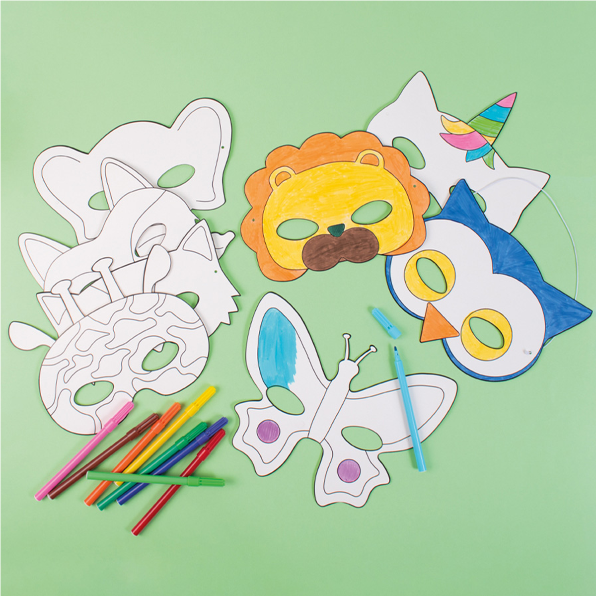 Paper Masks Animals 16 pcs in the group Kids / Fun and learning / Birthday Parties at Pen Store (126870)