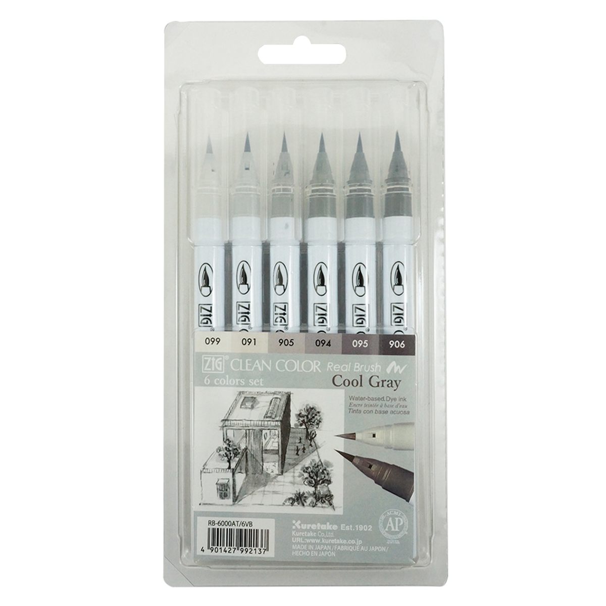 Clean Color Real Brush 6-pack Cold gray in the group Pens / Artist Pens / Watercolor Pencils at Voorcrea (126934)