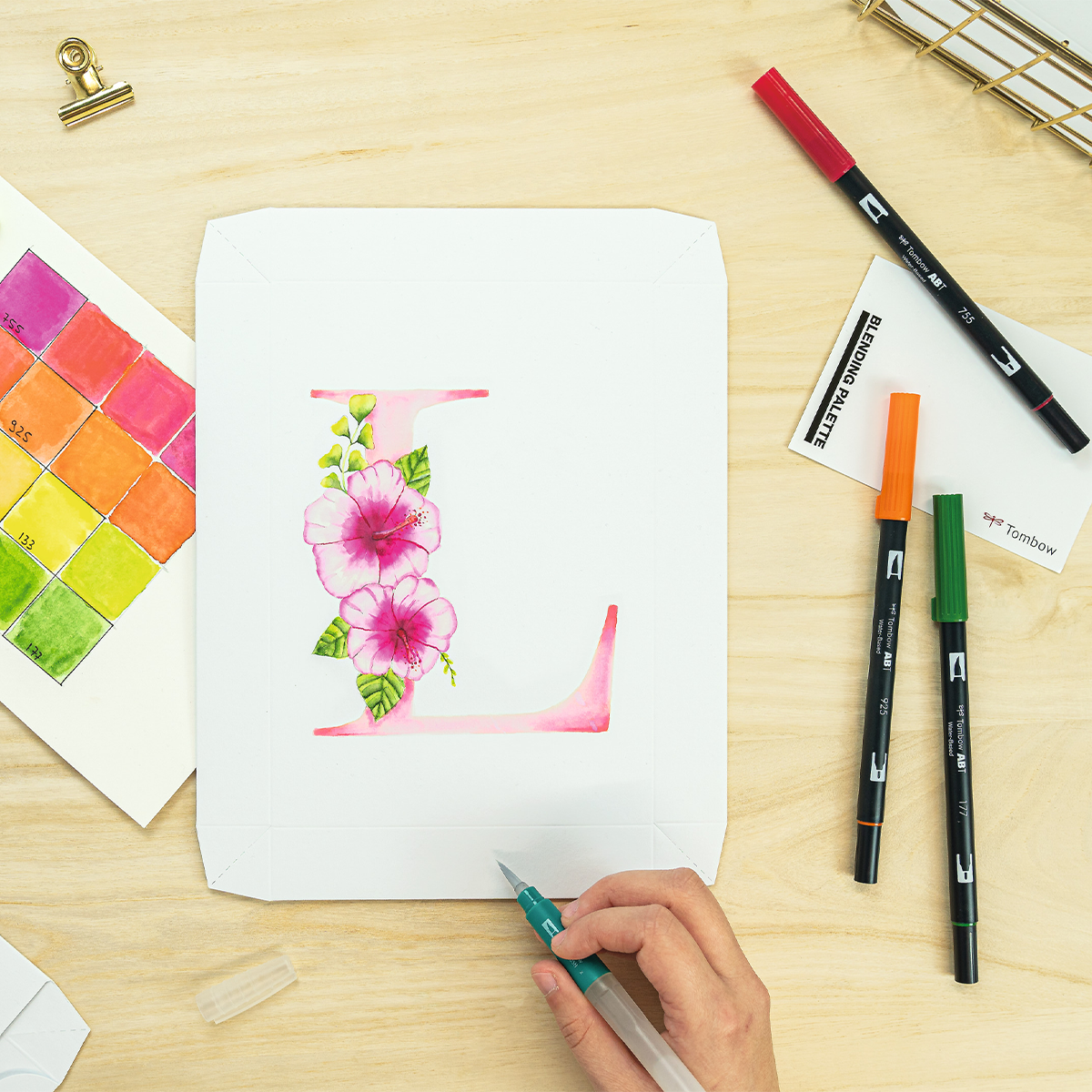 Watercoloring Canvas set Floral Letters in the group Pens / Artist Pens / Brush Pens at Pen Store (126974)