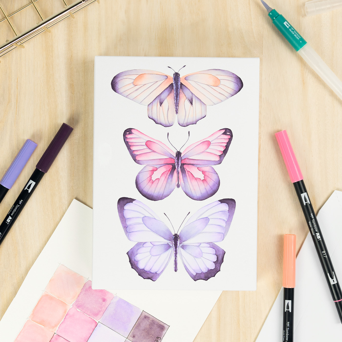 Watercoloring Canvas set Butterflies in the group Pens / Artist Pens / Brush Pens at Pen Store (126975)