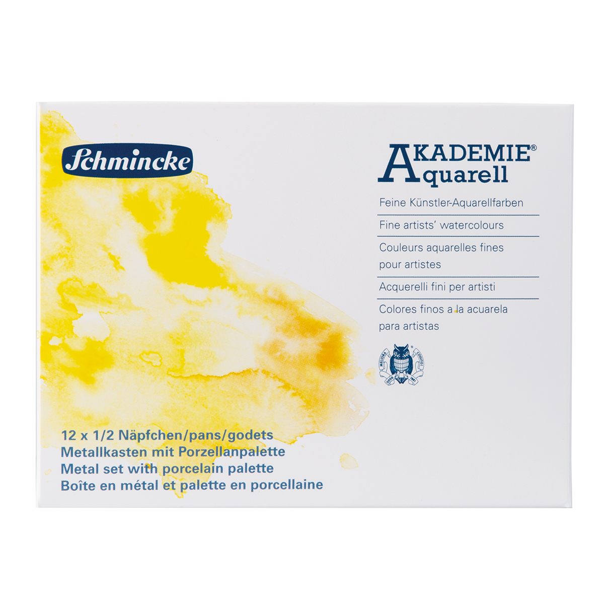 Akademie Aquarell Metal 12-set + porcelain palette in the group Art Supplies / Colors / Watercolor Paint at Pen Store (126981)