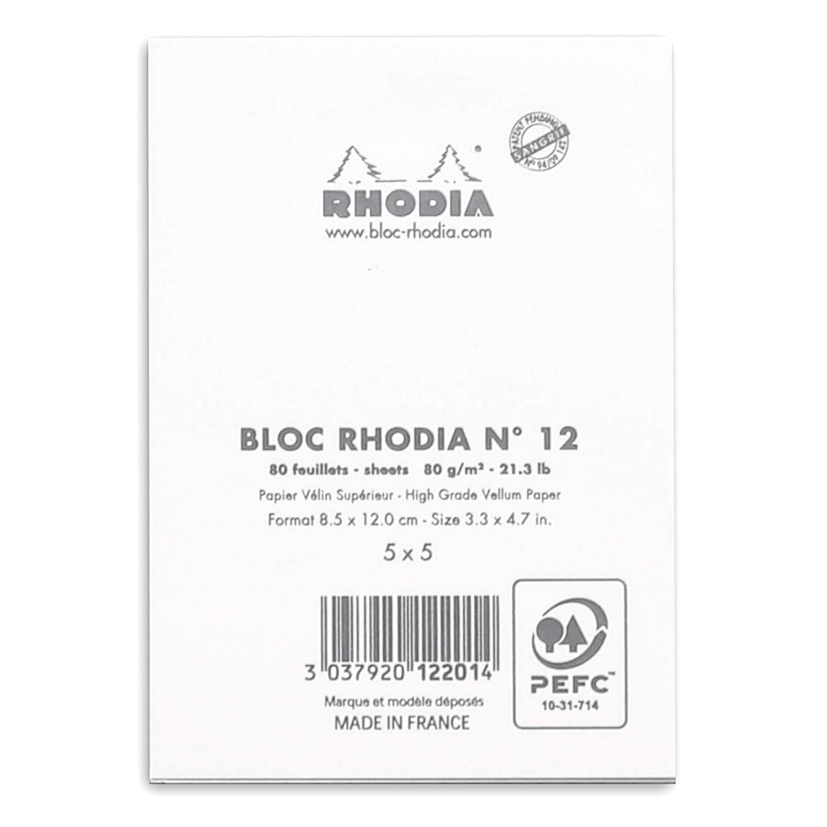Block White No.12 Squared in the group Paper & Pads / Note & Memo / Writing & Memo Pads at Pen Store (127136)