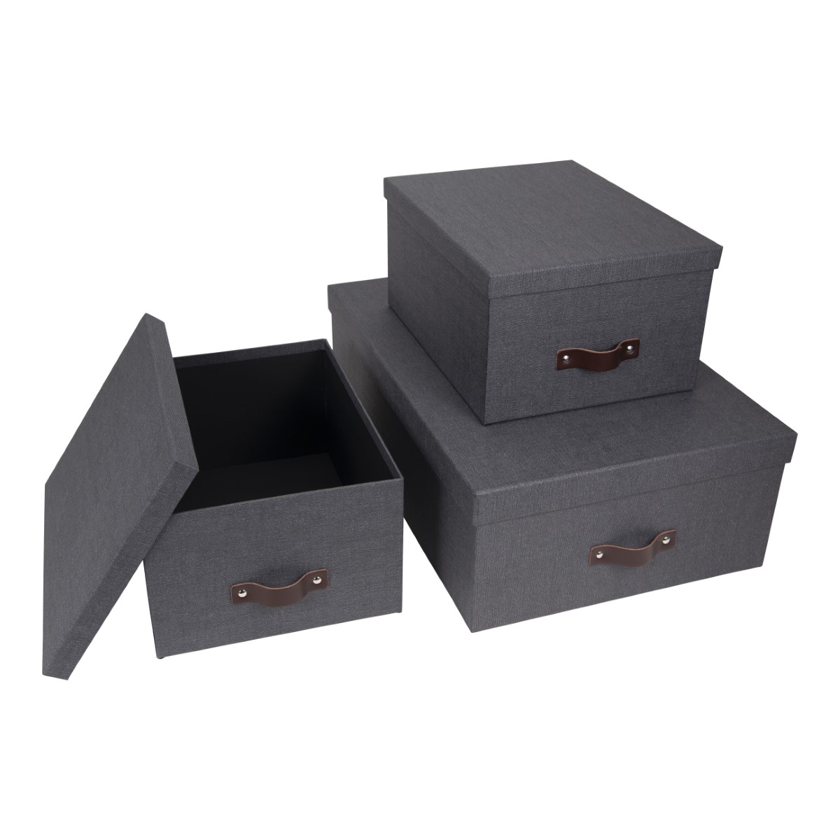 Inge Storage Box set of 3 Black in the group Hobby & Creativity / Organize / Storage at Pen Store (127312)