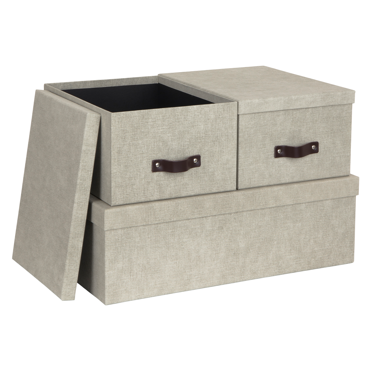 Inge Storage Box set of 3 Linen in the group Hobby & Creativity / Organize / Storage at Pen Store (127313)