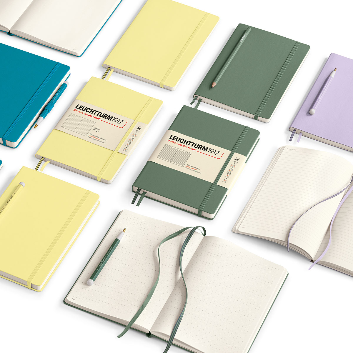 Notebook A5 Softcover Olive in the group Paper & Pads / Note & Memo / Notebooks & Journals at Pen Store (127337_r)