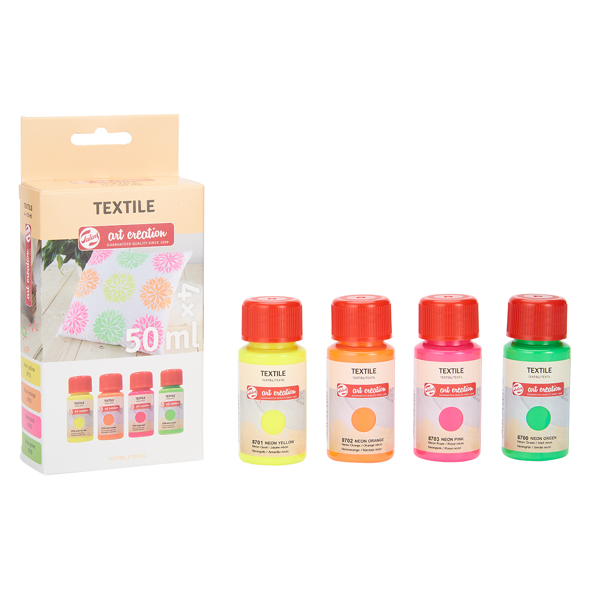 Textile Dye Set 4 x 50 ml Neon in the group Hobby & Creativity / Create / Fabric Markers and Dye at Pen Store (127585)