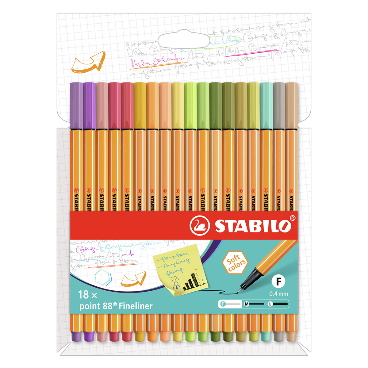 Point 88 Fineliner 18 pcs Trend in the group Pens / Writing / Fineliners at Pen Store (127791)