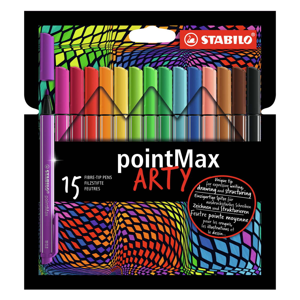 Pointmax Arty Felt-tip 15 pcs in the group Pens / Artist Pens / Felt Tip Pens at Pen Store (127795)