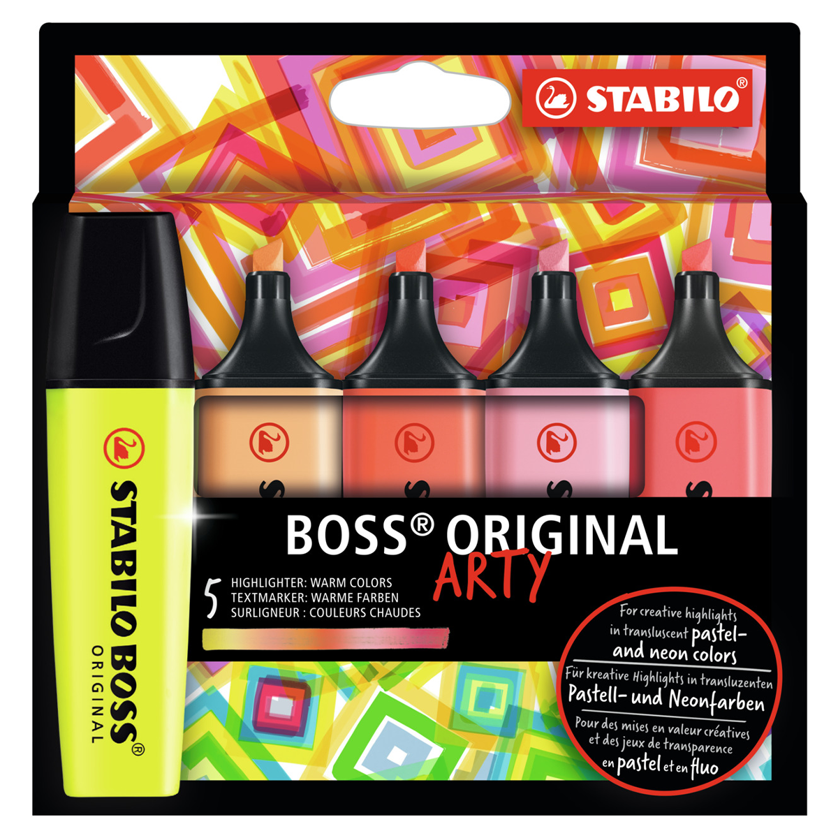 Boss Arty Warm Colors 5 pcs in the group Pens / Office / Highlighters at Pen Store (127813)