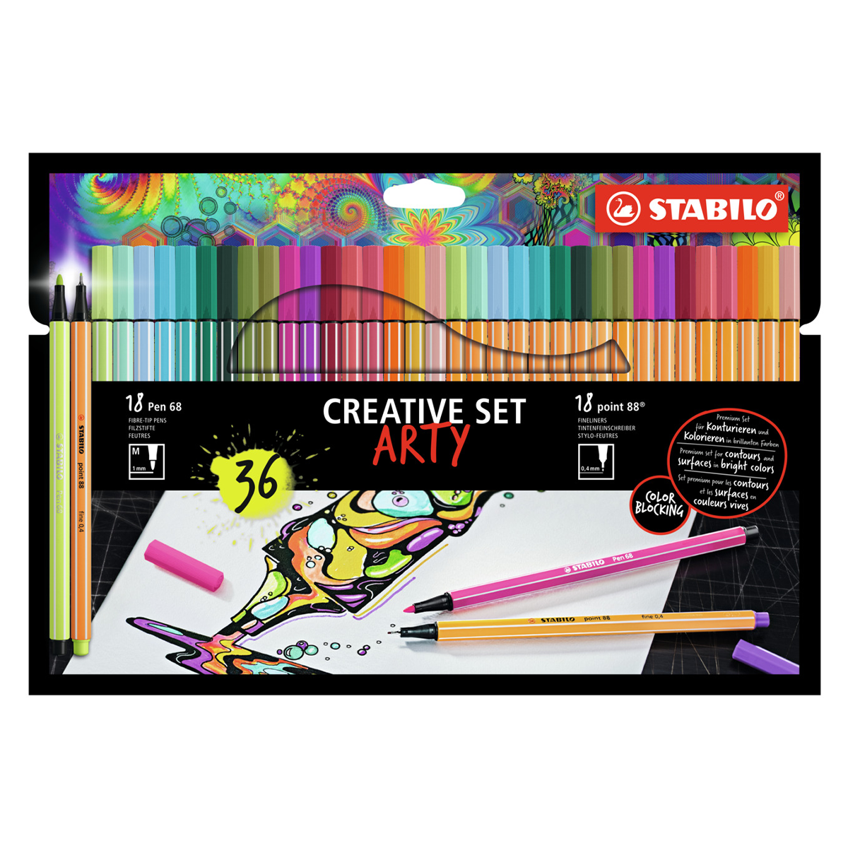 36 Fineliner Pens Color Set Drawing Painting Sketch Markers Fine Line Point  Tip