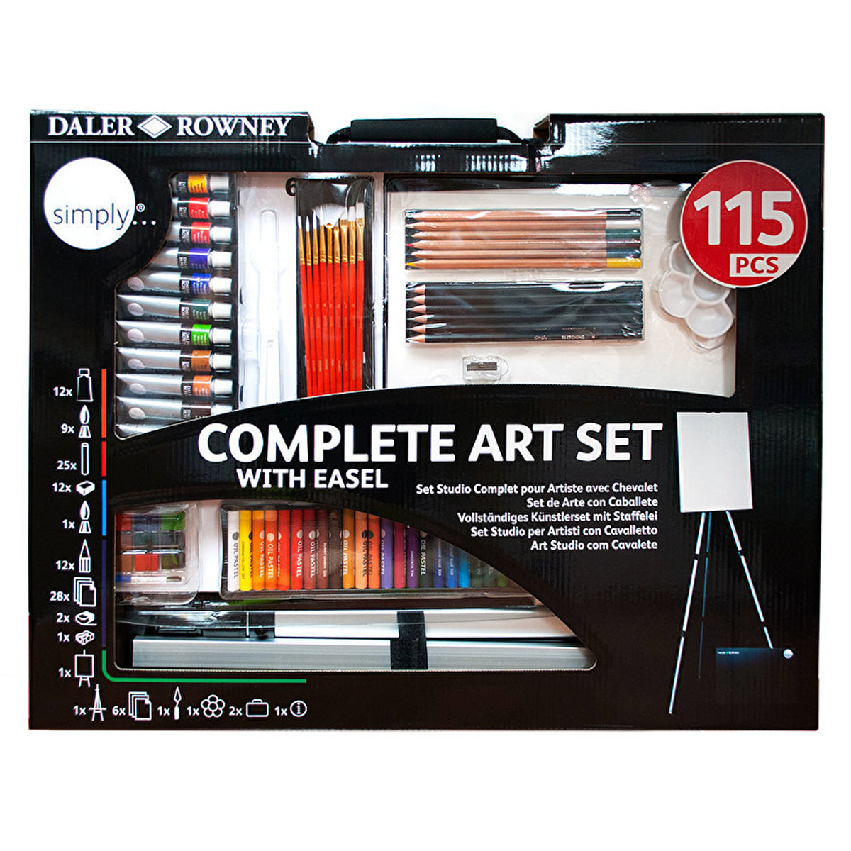Complete Art Set with Easel 115 pieces in the group Art Supplies / Art Sets / Beginner sets at Pen Store (127832)