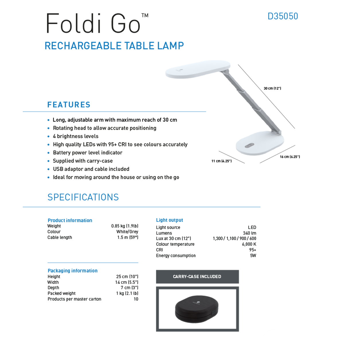 Foldi Go Lamp in the group Hobby & Creativity / Hobby Accessories / Artist Lamps at Pen Store (127939)