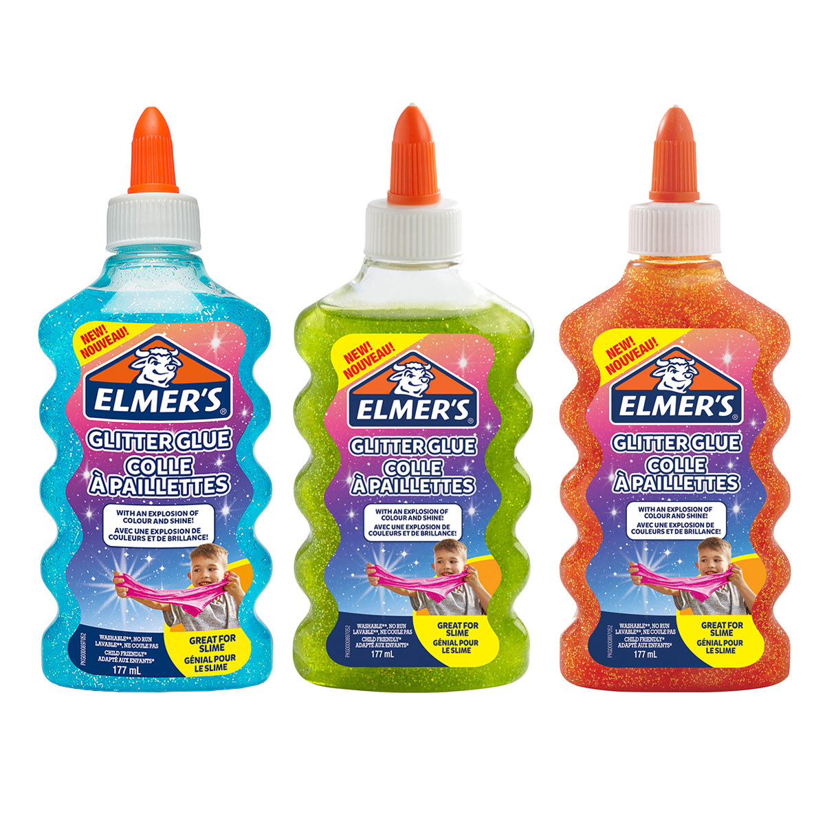 Elmers Glitter Liquid PVA Glue Washable Great for Slime! 177ml