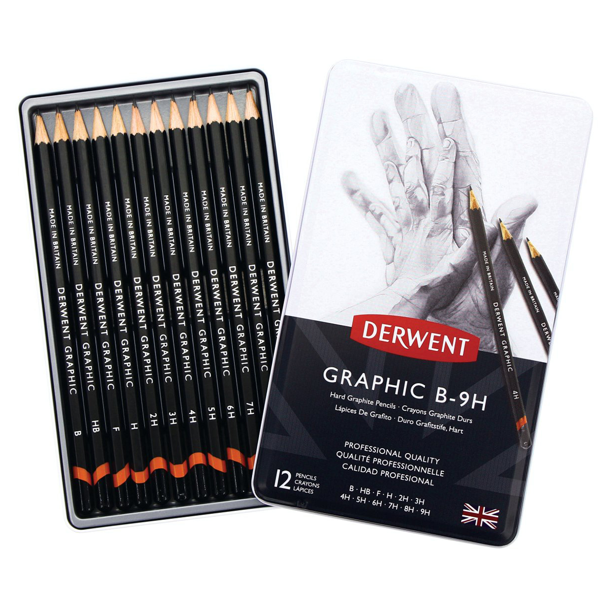 Derwent Graphic Pencils Set Of 12 B-9H | Pen Store