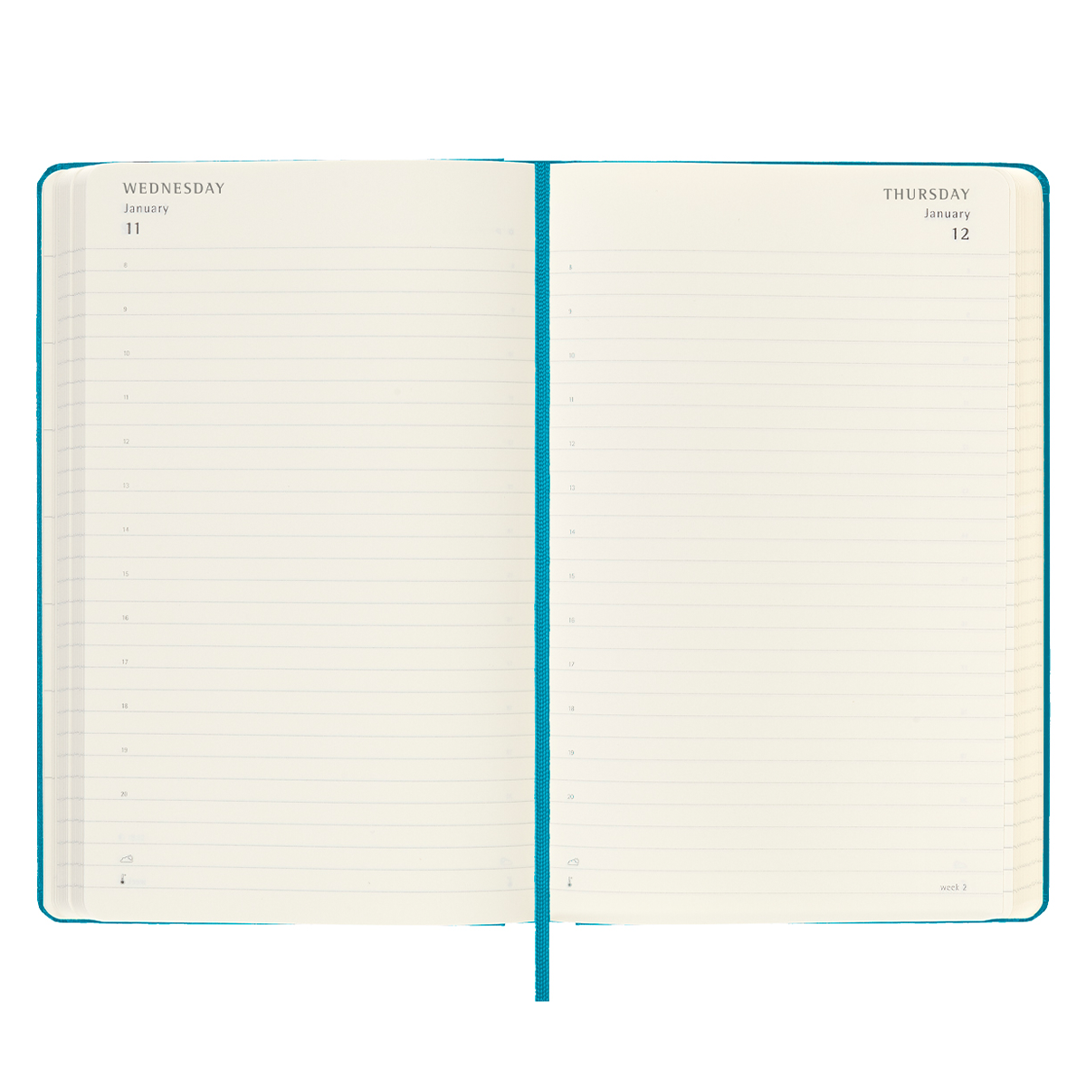 18M Daily Kalender Large Turquoise in the group Paper & Pads / Planners / 18-Month Planners at Pen Store (128204)