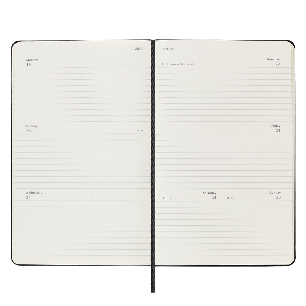 18M Weekly Horisontell Calendar Large Black in the group Paper & Pads / Planners / 18-Month Planners at Pen Store (128205)