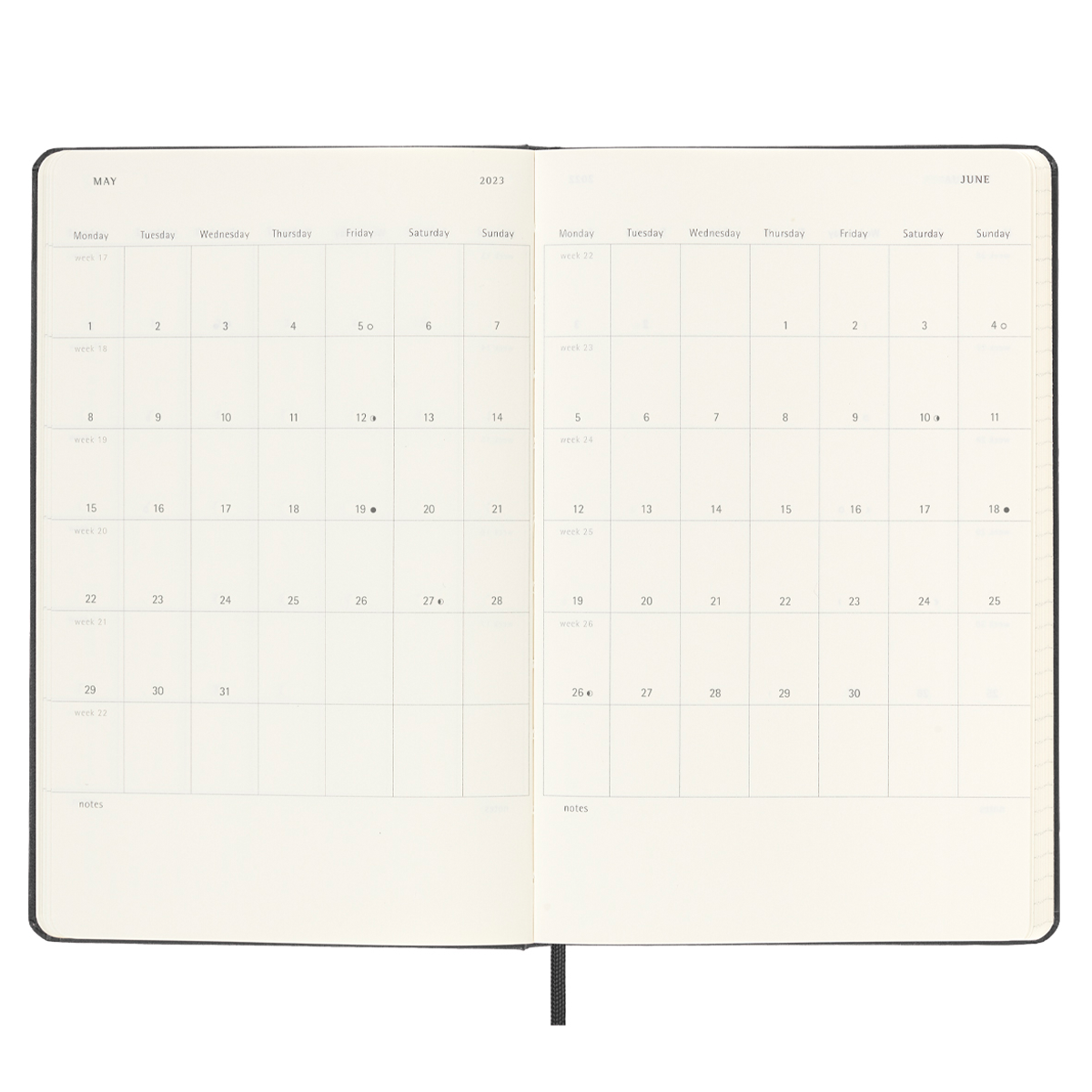 18M Weekly Horisontell Kalender Large Black in the group Paper & Pads / Planners / 18-Month Planners at Pen Store (128205)