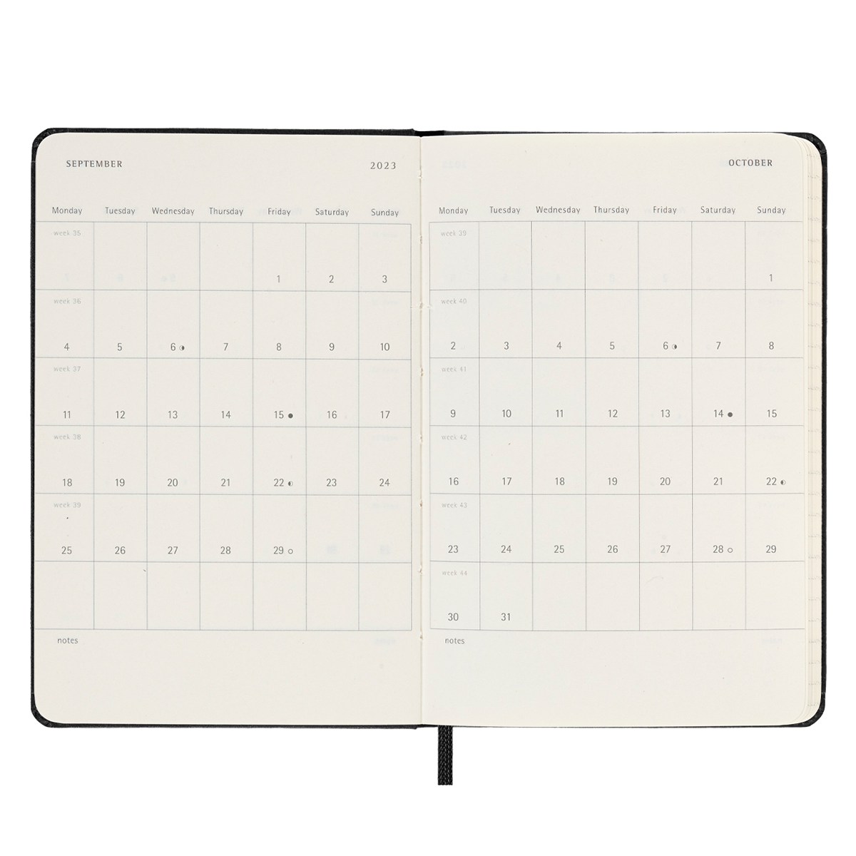 18M Weekly Horisontell Kalender Pocket Black in the group Paper & Pads / Planners / 18-Month Planners at Pen Store (128206)