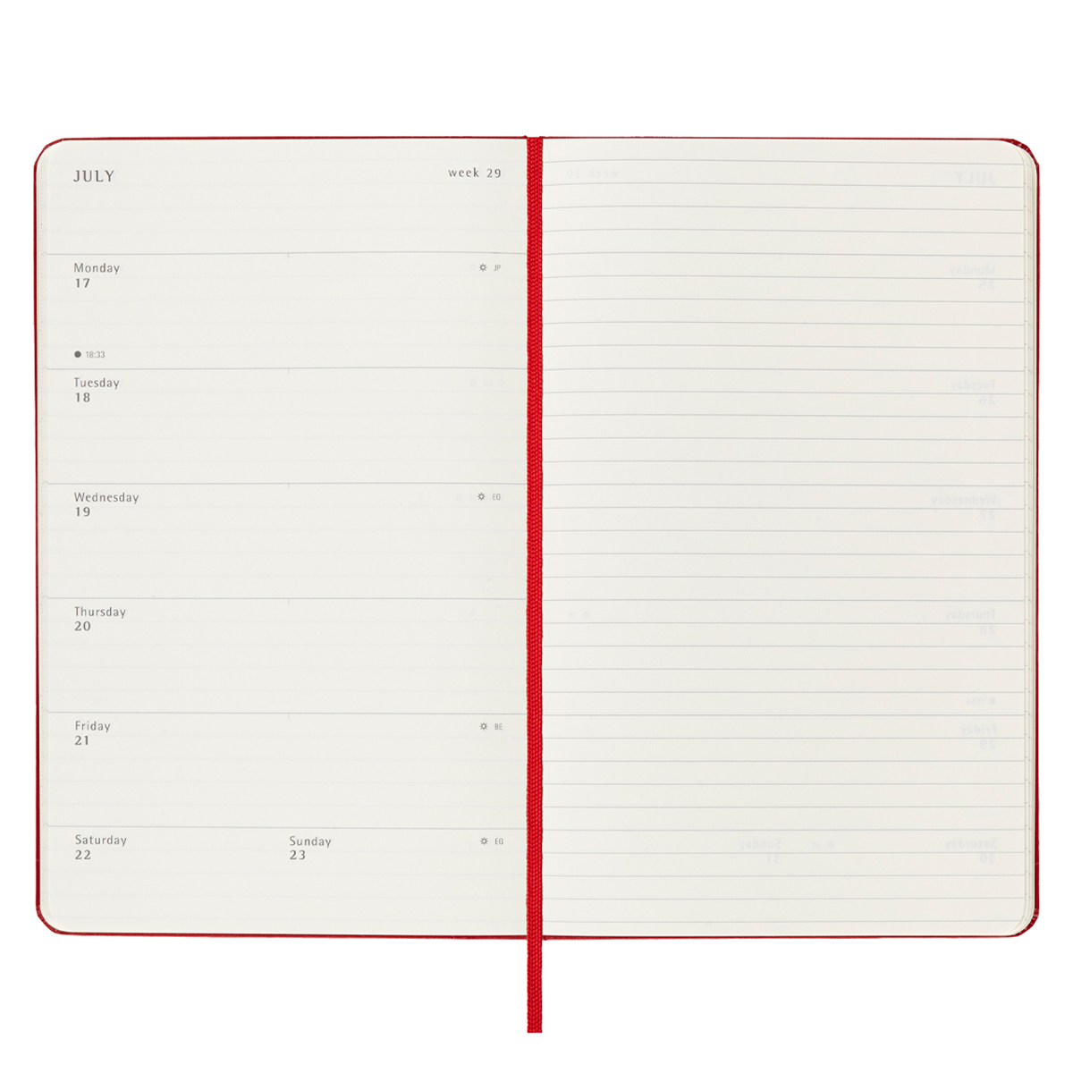 18M WeekNote Calendar Pocket Red in the group Paper & Pads / Planners / 18-Month Planners at Pen Store (128213)