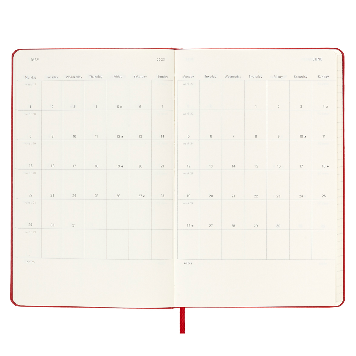 18M WeekNote Kalender Pocket Red in the group Paper & Pads / Planners / 18-Month Planners at Pen Store (128213)