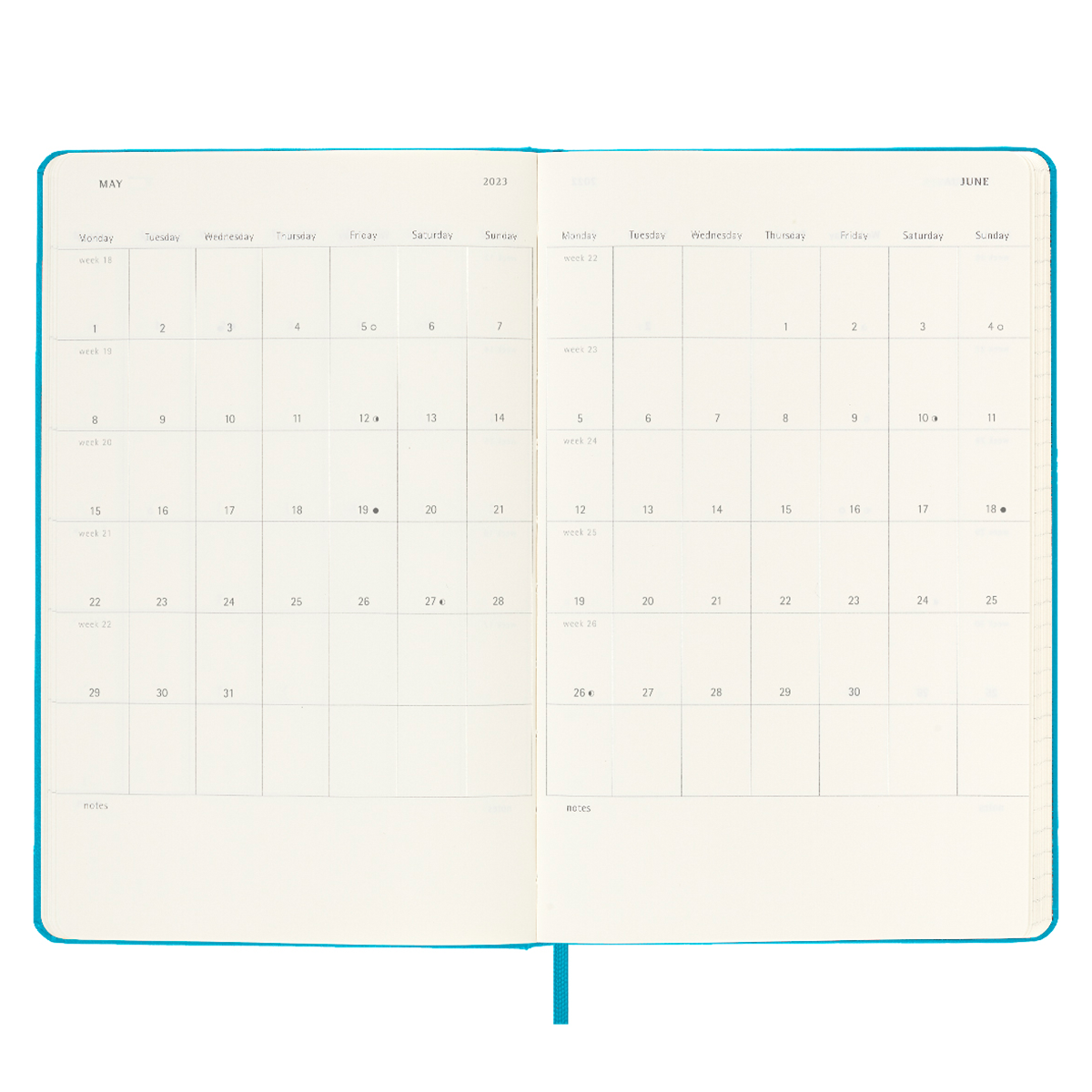 18M WeekNote Calendar XL Turquoise in the group Paper & Pads / Planners / 18-Month Planners at Pen Store (128215)