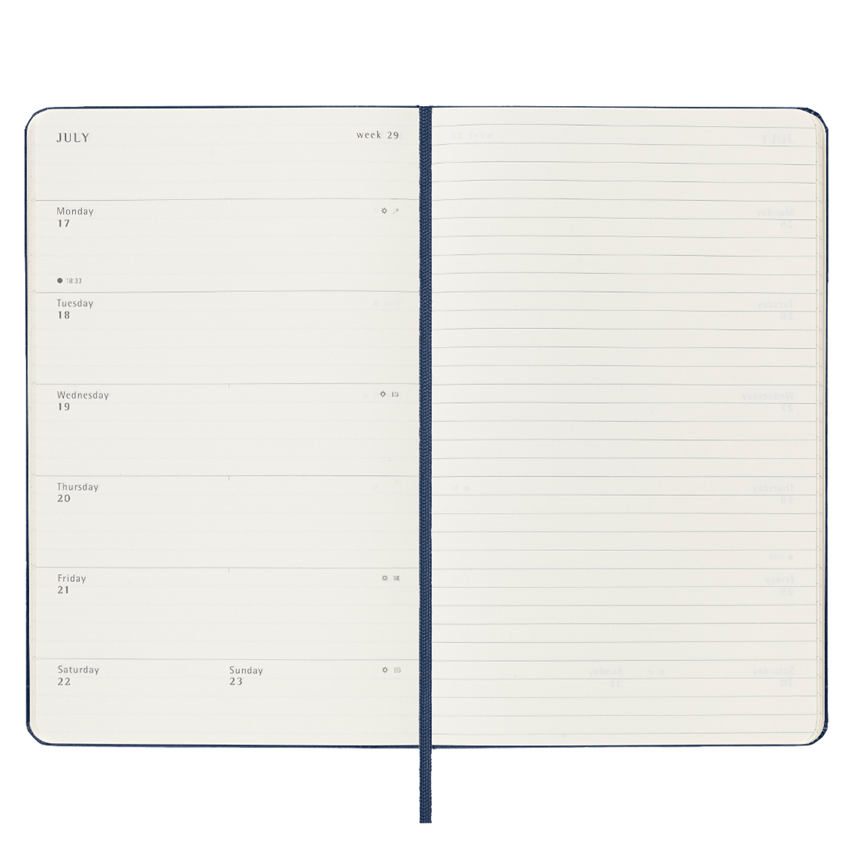 18M WeekNote Calendar XL Midnight Blue in the group Paper & Pads / Planners / 18-Month Planners at Pen Store (128216)