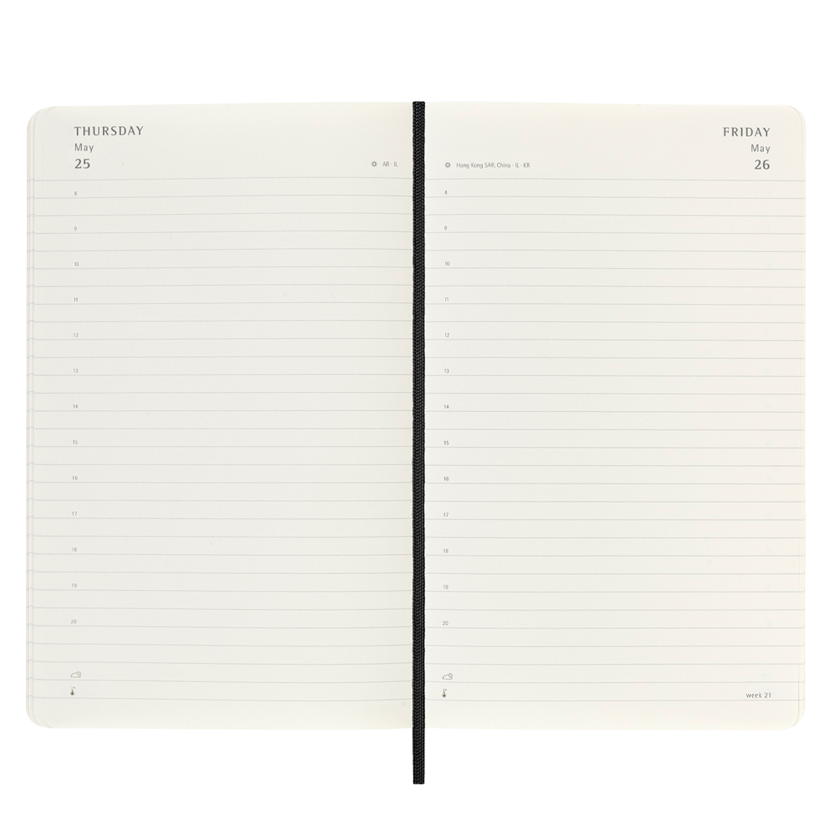 18M Daily Calendar Soft Cover Large Black in the group Paper & Pads / Planners / 18-Month Planners at Pen Store (128224)