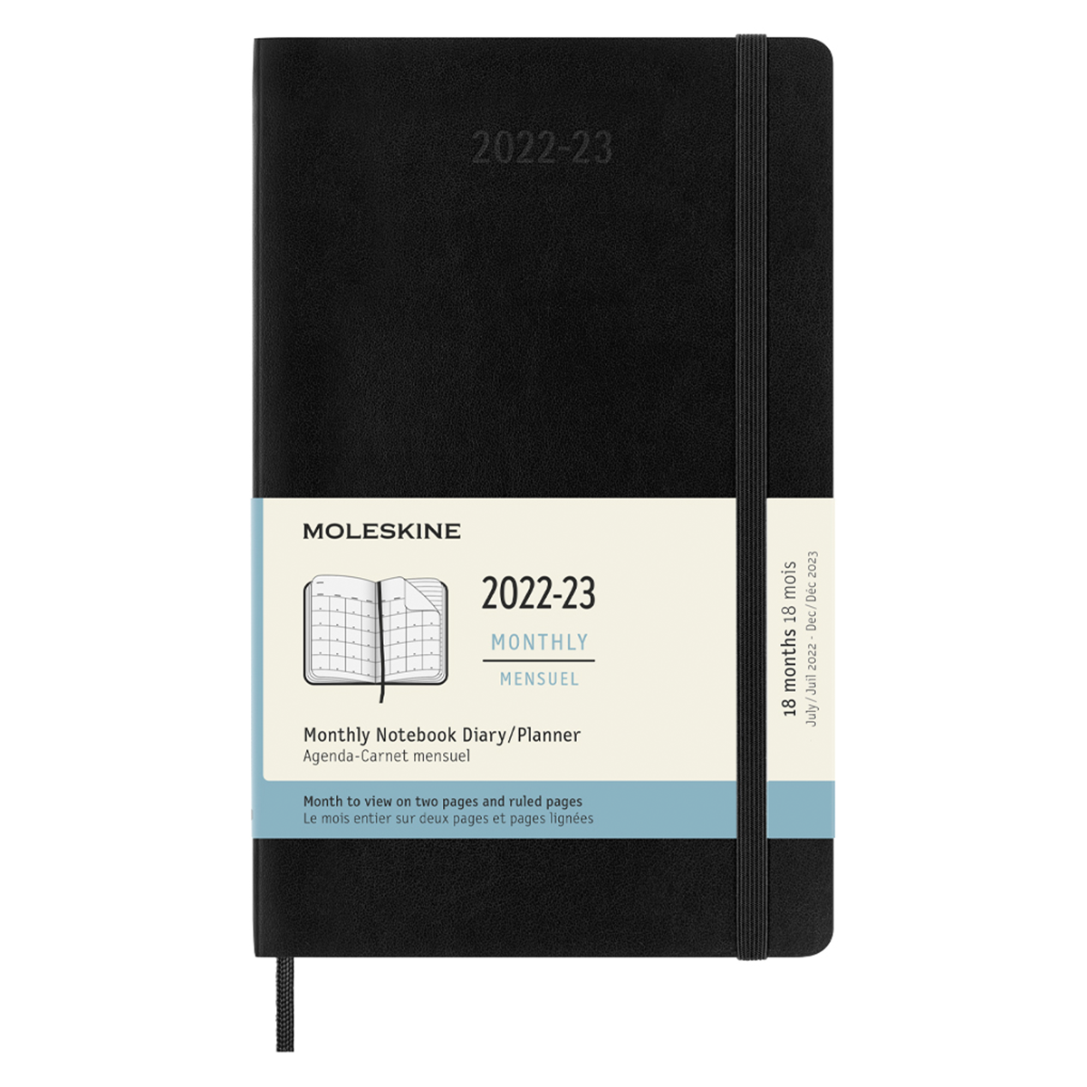18M Monthly Calendar Soft Cover Large Black in the group Paper & Pads / Planners / 18-Month Planners at Pen Store (128225)