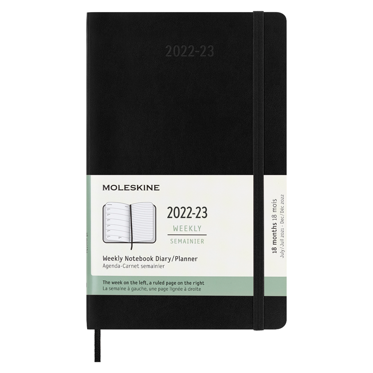 18M WeekNote Calendar Soft Cover Large Black in the group Paper & Pads / Planners / 18-Month Planners at Pen Store (128227)