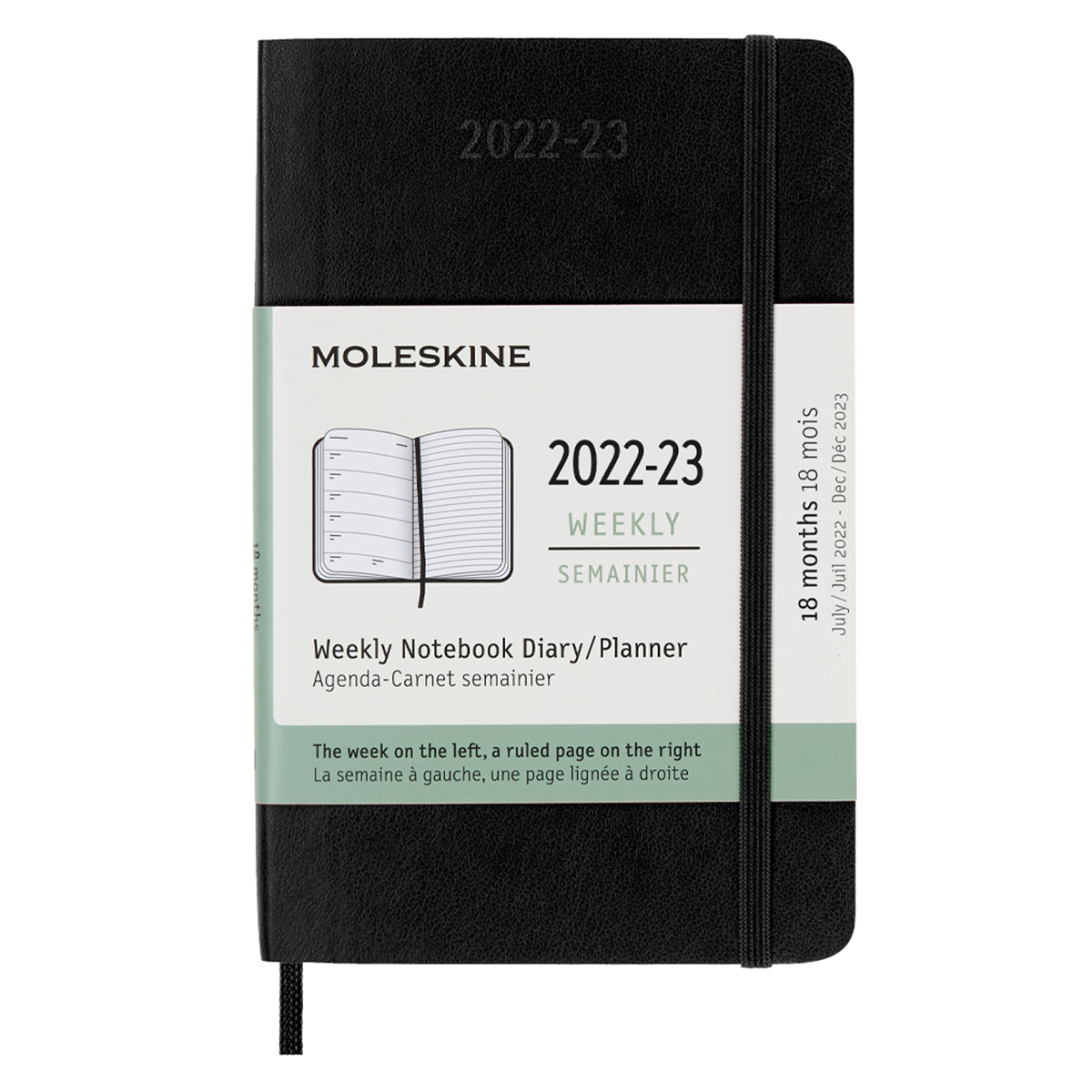 18M WeekNote Calendar Soft Cover Pocket Black in the group Paper & Pads / Planners / 18-Month Planners at Pen Store (128230)