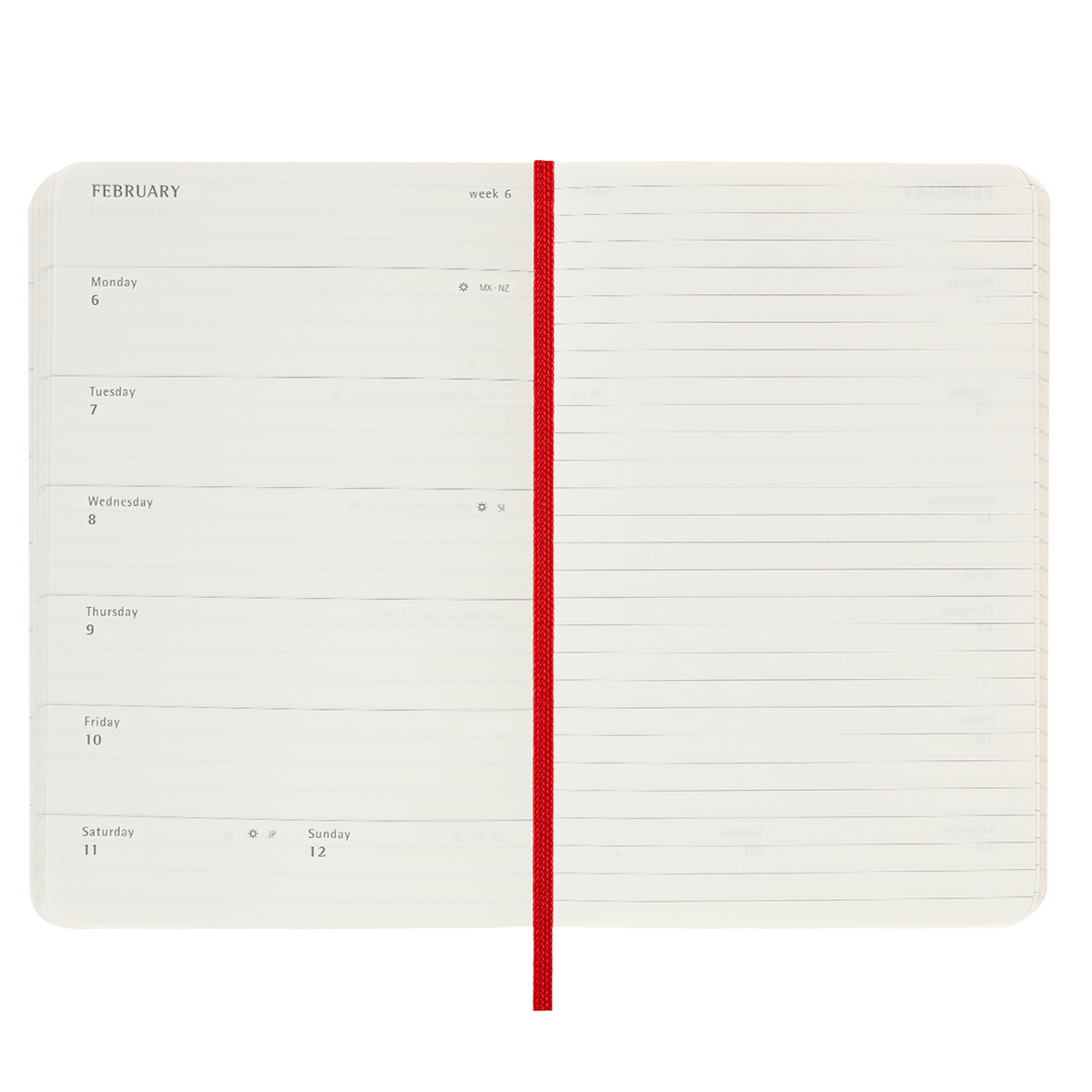 18M WeekNote Calendar Soft Cover Pocket Red in the group Paper & Pads / Planners / 18-Month Planners at Pen Store (128231)