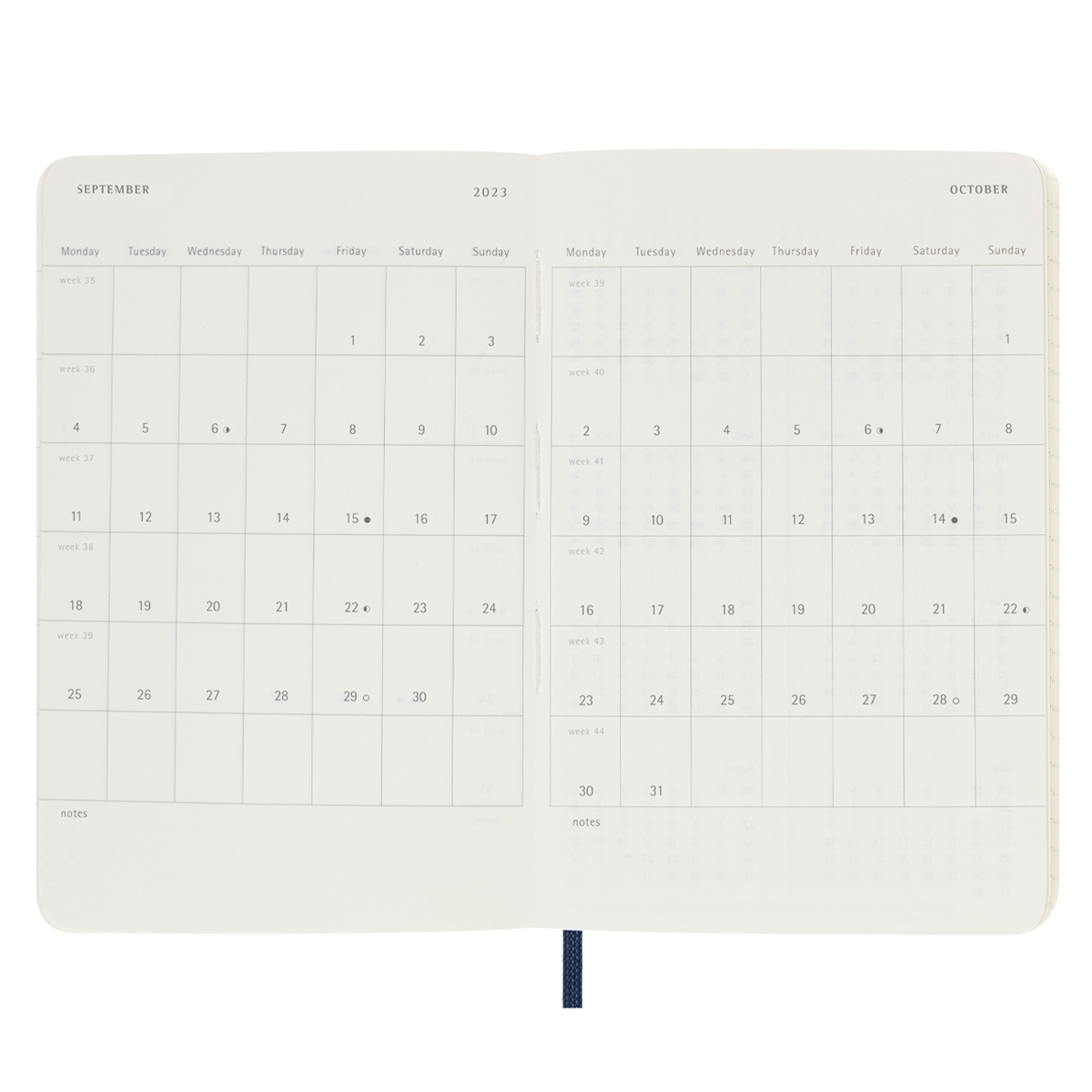 18M WeekNote Kalender Soft Cover XL Midnight Blue in the group Paper & Pads / Planners / 18-Month Planners at Pen Store (128234)