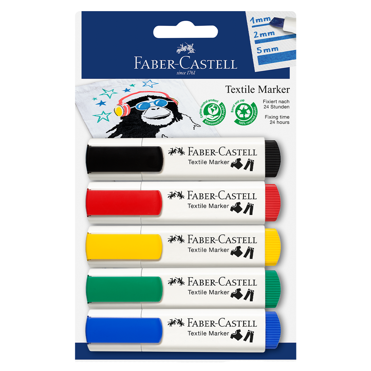 Textilmarker Basic 5-set in the group Hobby & Creativity / Create / Crafts & Textiles at Pen Store (128298)