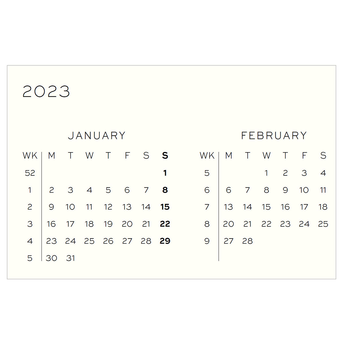 Calendar 2023 Weekly Notebook Hardcover A5 Vanilla in the group Paper & Pads / Planners / 12-Month Planners at Pen Store (128402)