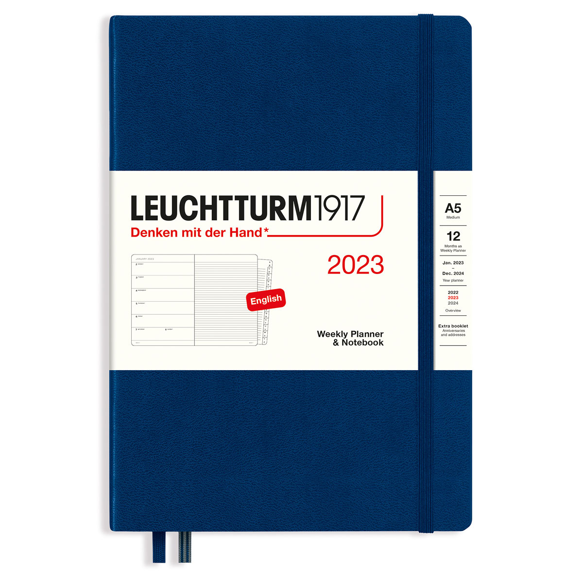Calendar 2023 Weekly Notebook Hardcover A5 Navy in the group Paper & Pads / Planners / 12-Month Planners at Pen Store (128407)