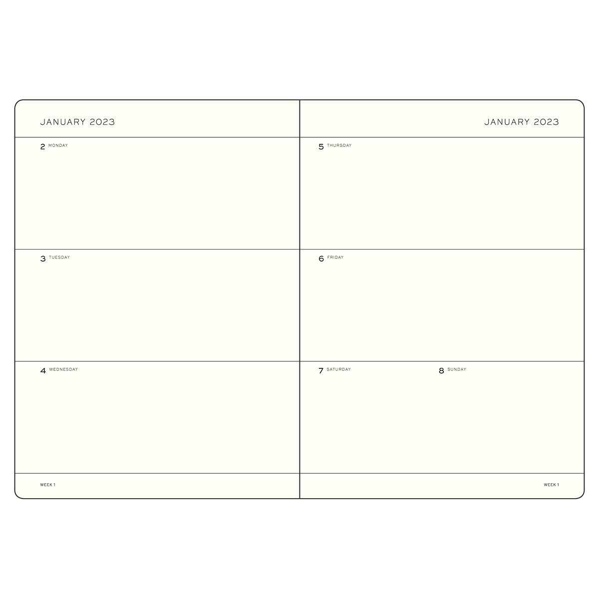 Calendar 2023 Weekly Planner Hardcover A4+ Black in the group Paper & Pads / Planners / 12-Month Planners at Pen Store (128425)