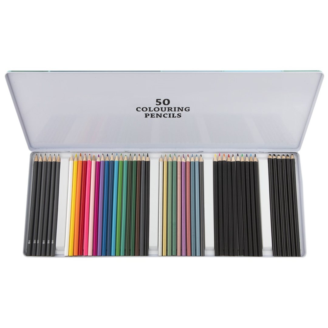 Colouring pencils 50-set in Tin Box