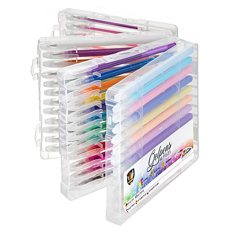 Set de Bolígrafos Neon Glitter 48 Colores - polipapel