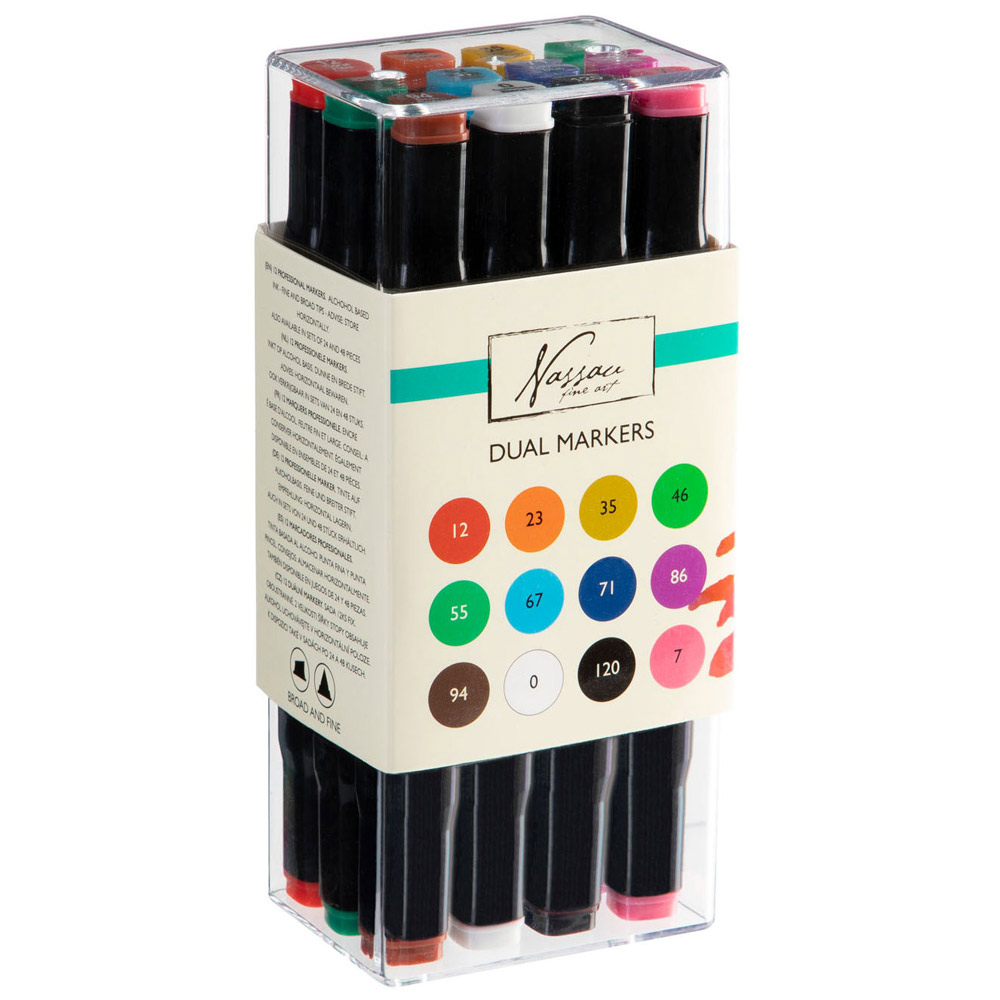 MM Premium Marker Set - Dual Fine Tip Alcohol Ink Art Markers 12pc - Picasso  Art & Craft